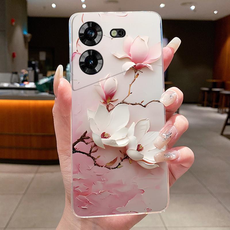 For Techno Pova 5 LH7n 5Pro LH8n Phone Case Tecno Pova 5 Pro Case Clear Luxury Fashion Butterfly Flowers Soft TPU Silicone Cover