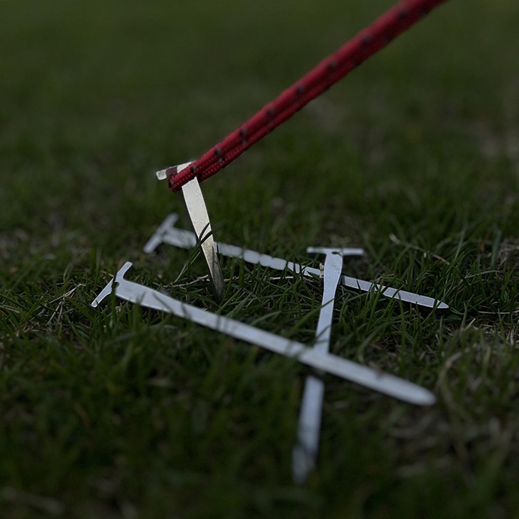 Long Camping Tent Stake Stainless Steel Canopy Stakes Spikes Heavy Duties Tent Peg Wind-proof Lengthened Tent Ground Peg