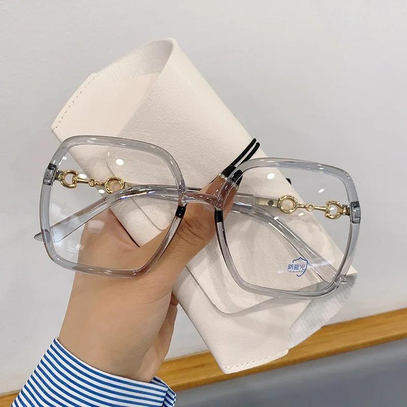 New Oversized Square Glasses Myopia Glasses for Women and Men Eyeglasses Anti Slip Comfort Eyewear +1.0 to +4.0