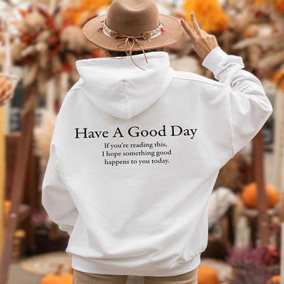 Have A Good Day – Einfaches Sweatshirt aus Baumwolle für Damen mit Buchstabendruck, Street-Casual-Hoodies für alle Mathe-Studenten, dicke modische Damenkleidung