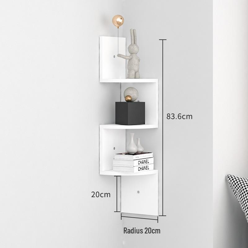 Punch-Free Corner Wall Shelf - Triangular Kitchen Bookshelf & Cabinet