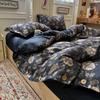 2026 Vintage Linen-like Floral Bedding Set 100% Cotton Button Soft Bed Sheets