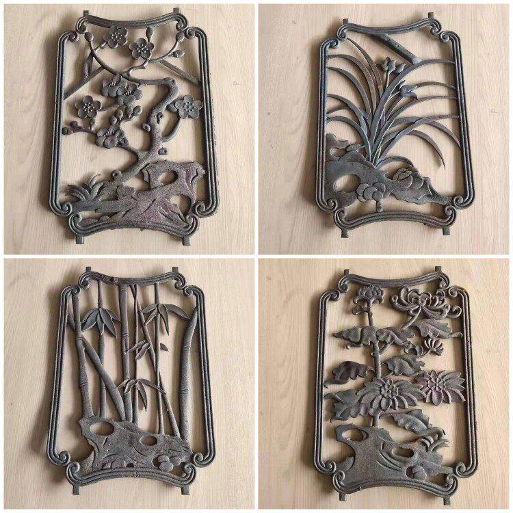 Wrought Iron Plum Orchid Bamboo Chrysanthemum Gate & Window Decoration Cast Iron Flower