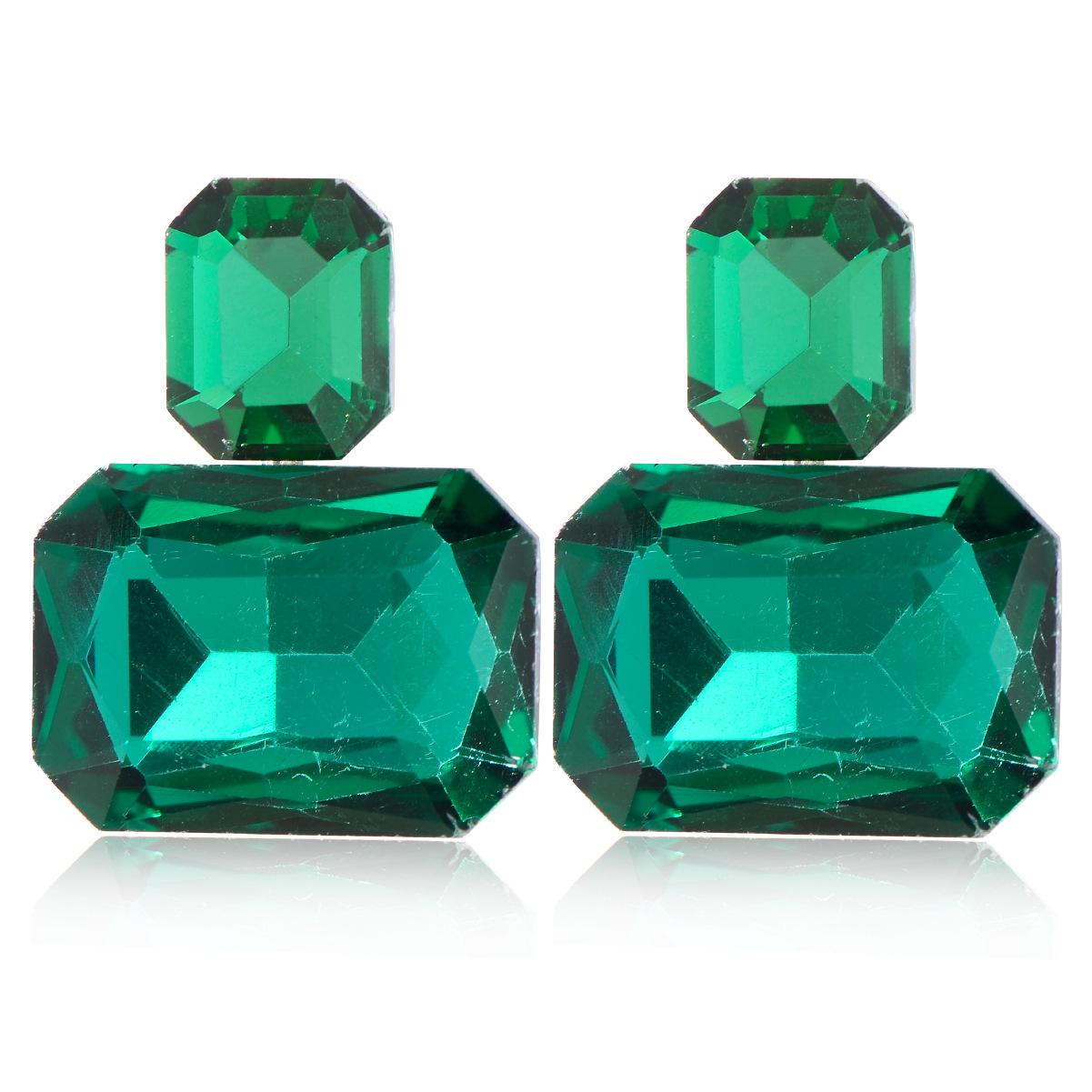 Элегантные минималистичные модные квадратные серьги с бриллиантами - Изысканные, высококачественные и универсальные зелёный