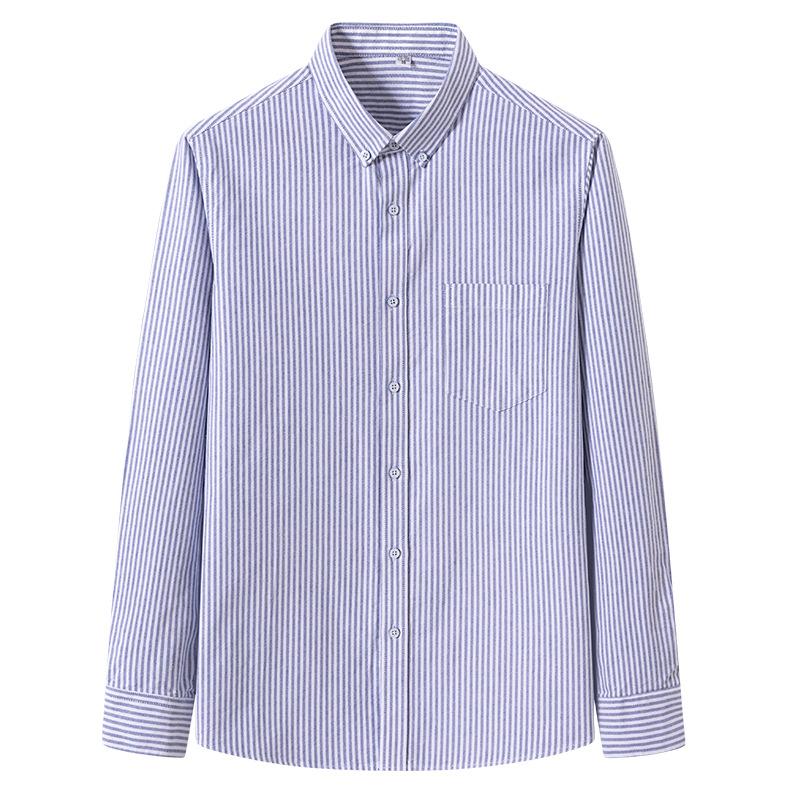Cotton Oxford Long Sleeve Shirt Men Business Casual