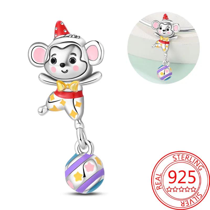 Lovely Copper Little Monkey Embracing Red Heart Pendant Fit Bracelet Necklaces Party Pairing With Handmade Gifts