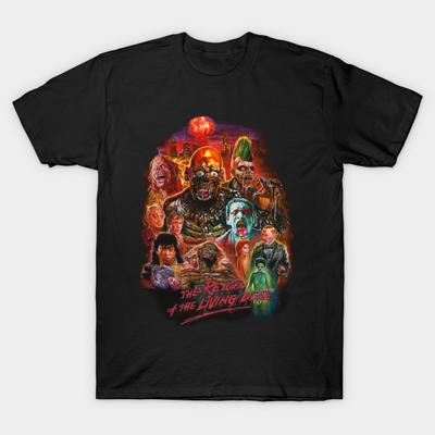 Asian Size Men Print T-shirt Return Of The Living Dead No-Cut Heat Transfer Print Cotton Tshirt