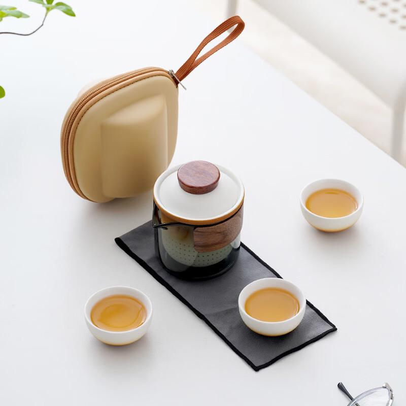 Portable Ceramic Kung Fu Travel Tea Set