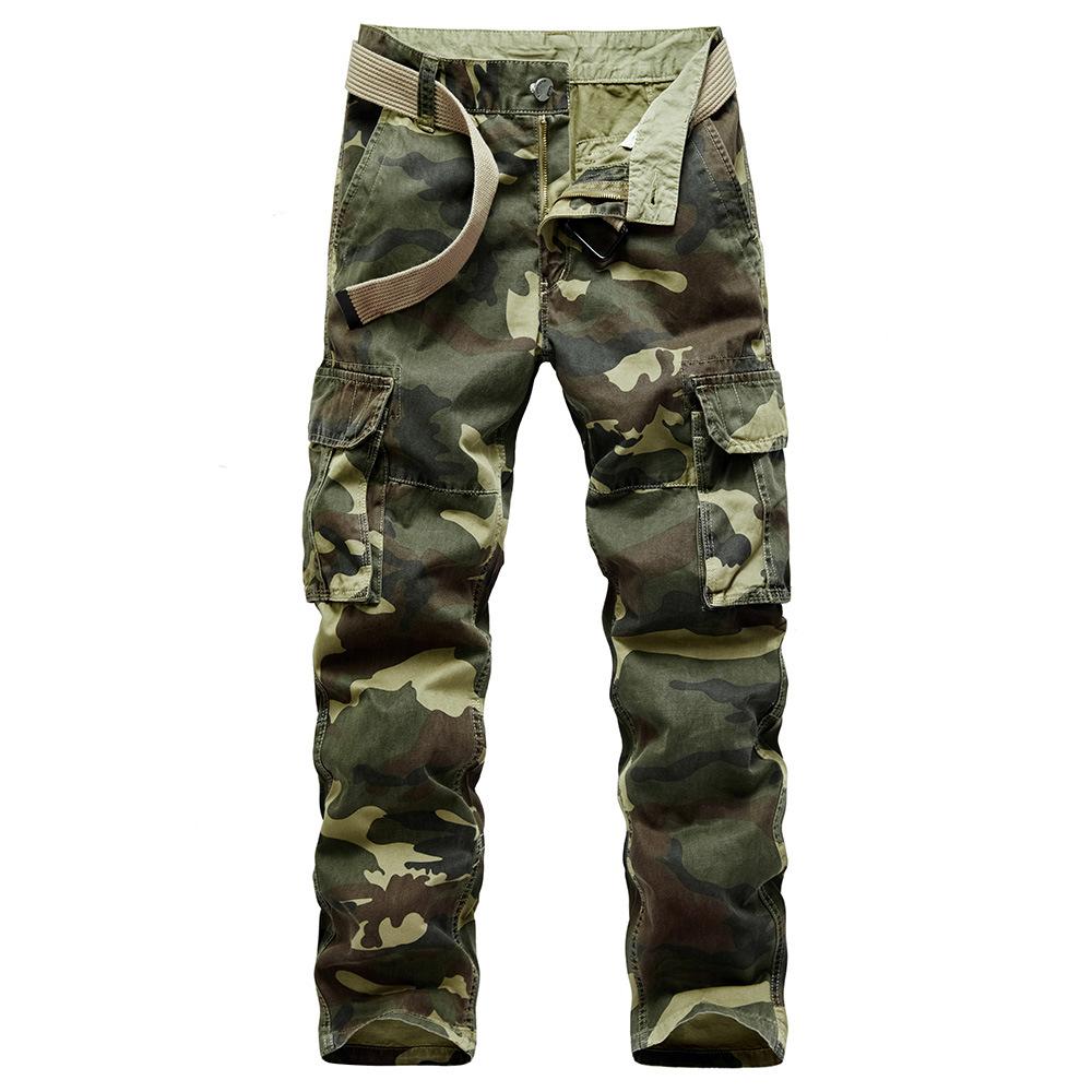 Men's Large Fashion Retro Wear Resistant Multi Pocket Camouflage Loose Overalls
