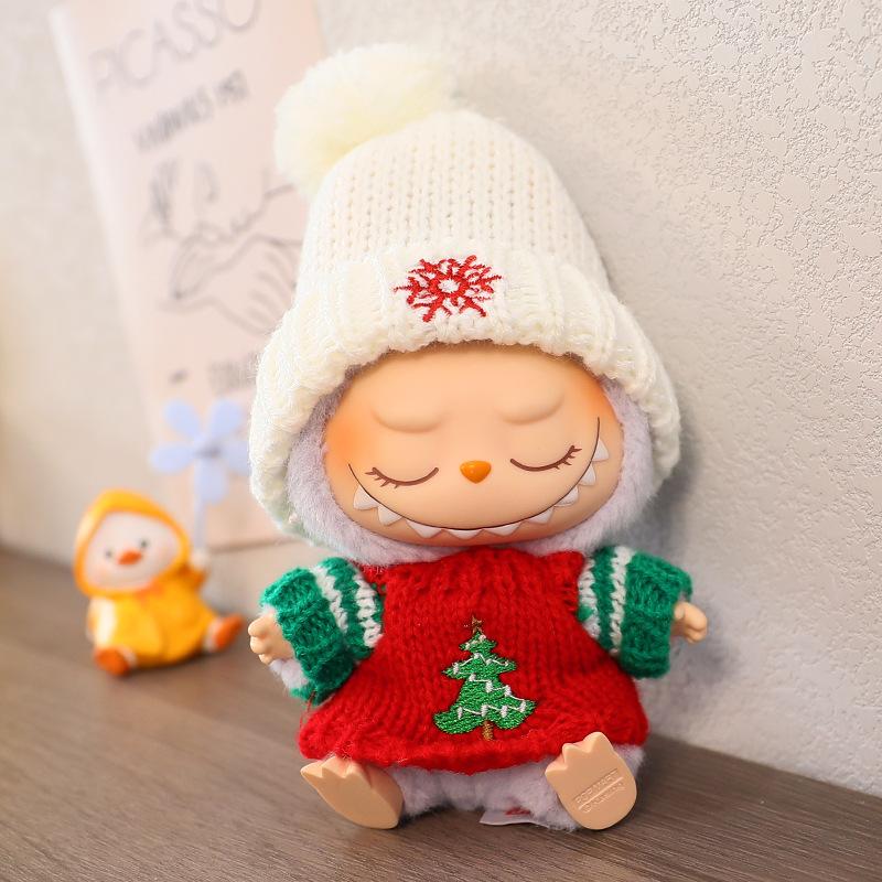 LABUBU Blind Box Doll Clothing Set for Generations 1 & 2 LABUBU Sit-Down Party Doll Christmas Cape & Hat Outfit