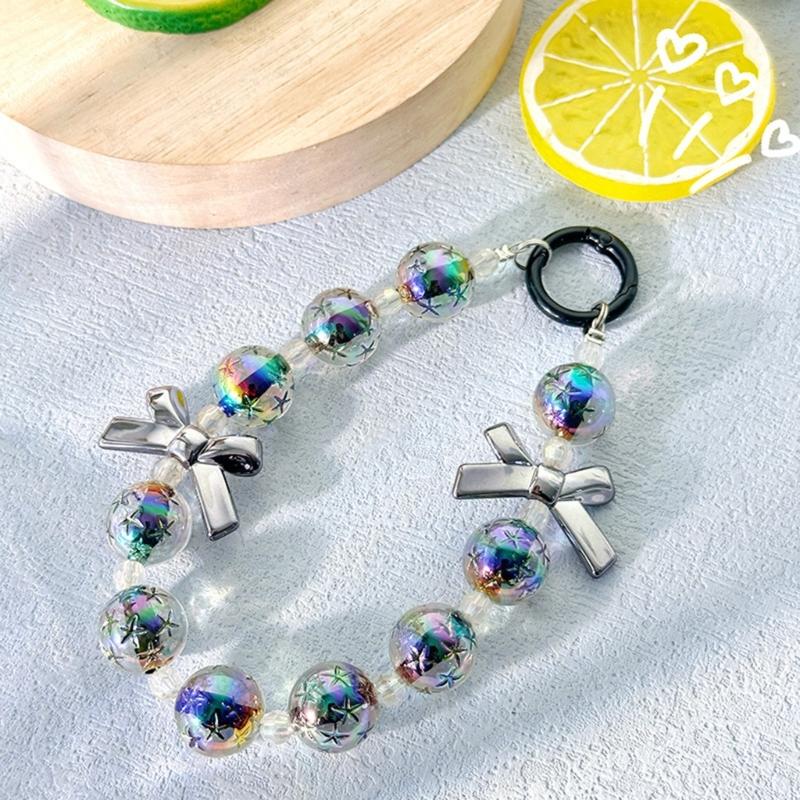 Perlenhandyanhänger Handyband Handgelenkschlaufen Handgefertigte Handykette Schnur Frauen Mädchen Taschenanhänger