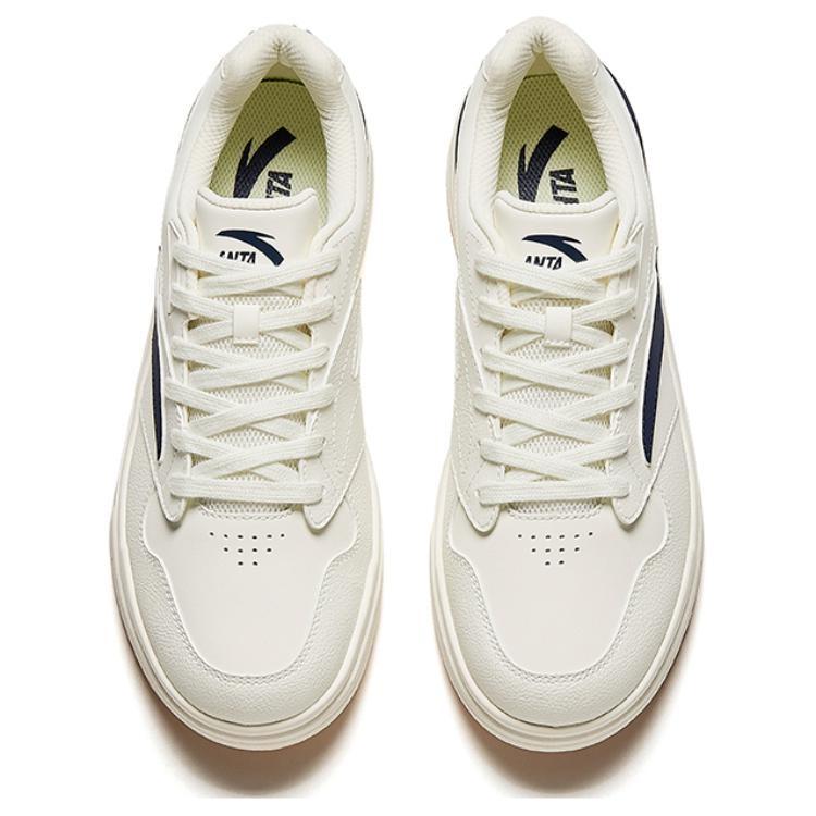 Anta Cushioning, Wear Resistant Low Top Skateboard Shoes Men's White Blue 912428009-3