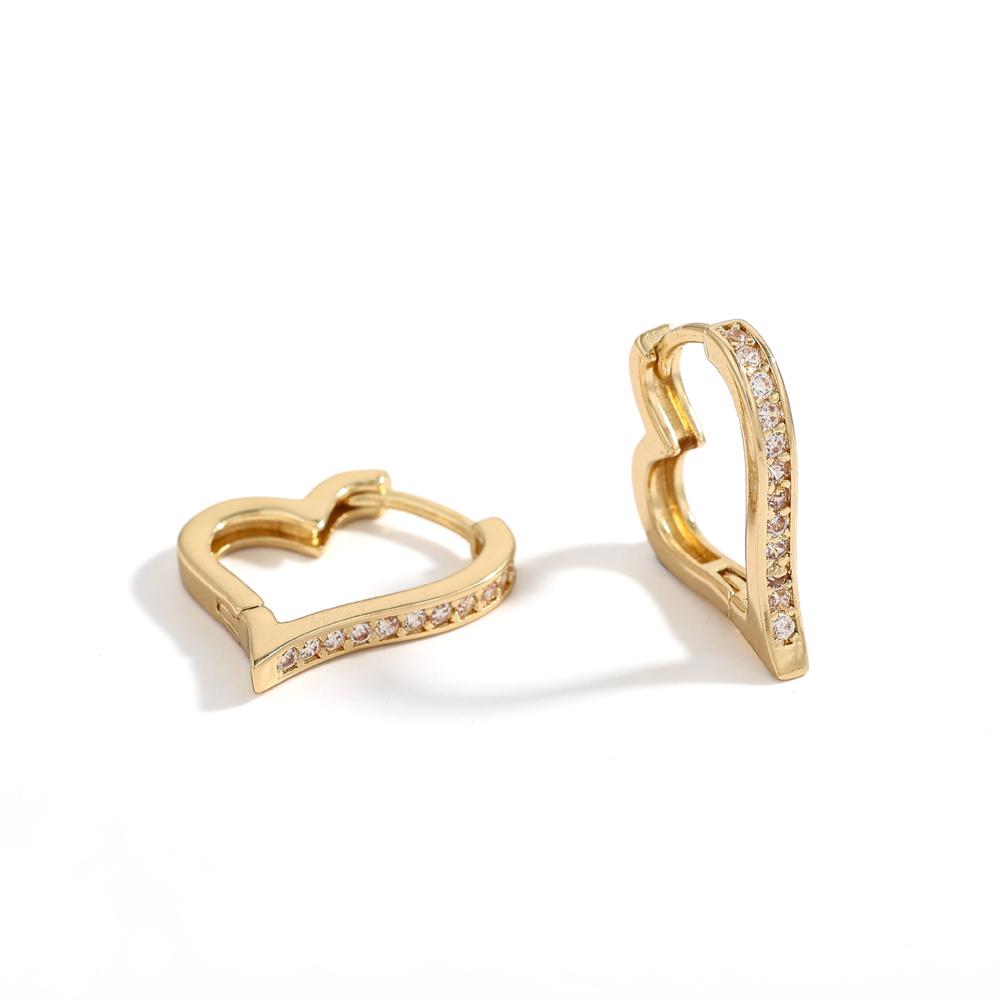 Heart Round Ball Flat Helix Piercing Earring golden Ear Studs Geometric Zircon Exquisite Trinket Studs Aretes