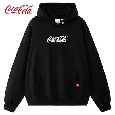 Coca-Cola Unisex American Casual Pure Color Hooded Sweatshirt
