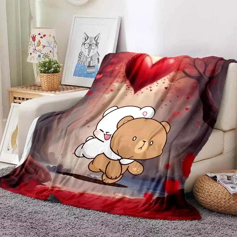 Schattige Bubu en Dudu Serie Deken Cartoon Print Kinderen Warm Flanel Zacht Comfortabel Huis Reizen Deken Bed Deken Verjaardagscadeau