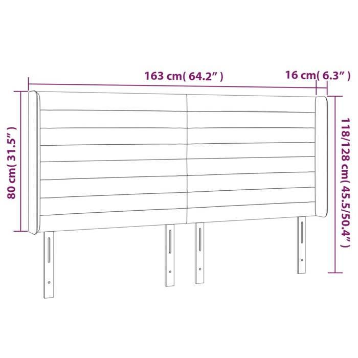 VidaXL LED Headboard Bedroom Furniture Double Bed Accessory Head of Bed Frame Interior Taupe 3124198