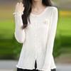 Navava Nk3134 Flower Point Thin Long Sleeve Knit Cardigan