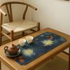Ensemble de chemins de table réversibles pour théière chinoise Style Guochao Tapis de préparation à sec Tapis pour ustensiles à thé Accessoire de cérémonie du thé Décoration festive