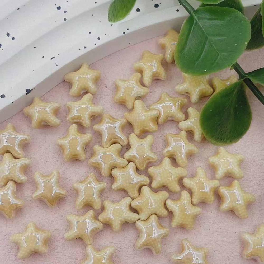 20pcs Ceramic Ceramic Spacer Loose Beads Fresh Color Jewelry Making Material Starfish Bead  Student