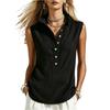 Sleeveless Button Down Blouse Womens Collared Neck Lightweight Relaxed Fit Shirt Casual Summer Top