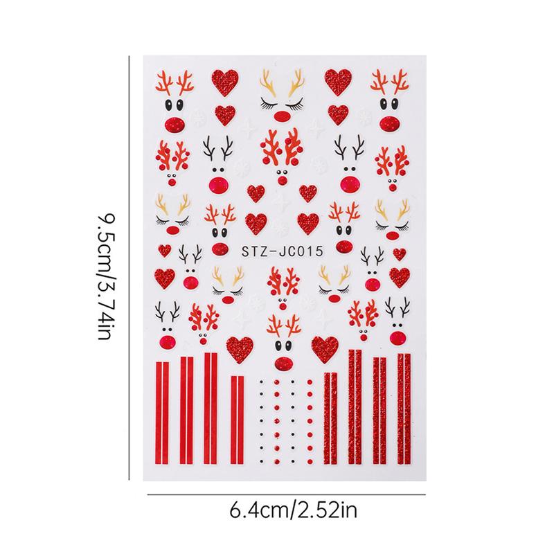 5Pcs Trendy Cartoon Laser Glitter Nail Art Stickers DIY Self Adhesive Nail Art Decorations Pretty Manicure Decals