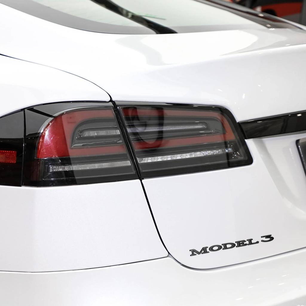 Autoaufkleber Tesla Auto Heckklappe Kofferraum Motorhaube Abziehbild ABS Emblem Logo Hinterer Aufkleber Für Tesla Model 3 Auto Plakette Außendekoration