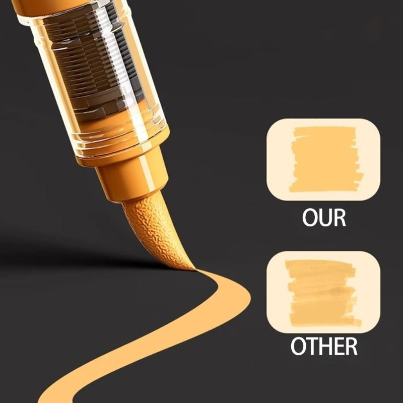 12/24 Colors Acrylic Pen Acrylic Paint Markers Colouring Pen Acrylic Markers Graffiti Marker with Soft Tip for Drawing