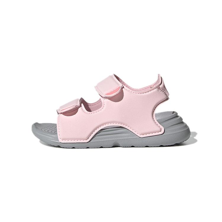 

Adidas Swim Synthetic Leather Slip Resistant Anti Kick Cushioning Low top Toddler Shoes Pink Gray FY8065 23