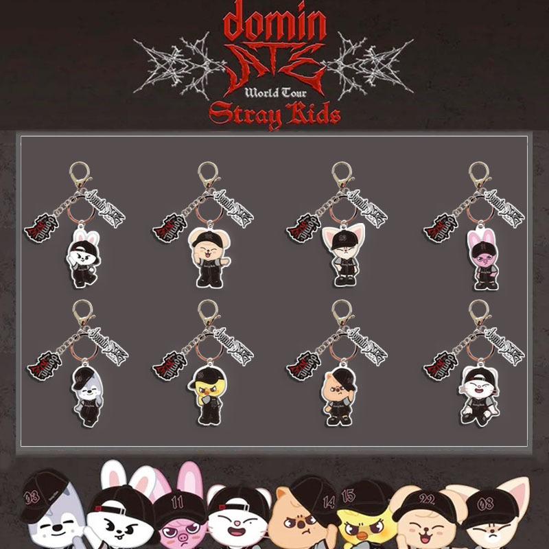 Stray Kids SKZOO dominATE World Tour Acrylic Keychain Cute Cartoon Character Bag Charm Concert Merch Fan Collection Gift