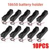 10pcs 18650 Plastic Power Bank Cases 1X 3.6V-4.2V 18650 Battery Holder Storage Box Case 1 Slot Battery Container With Wire Lead