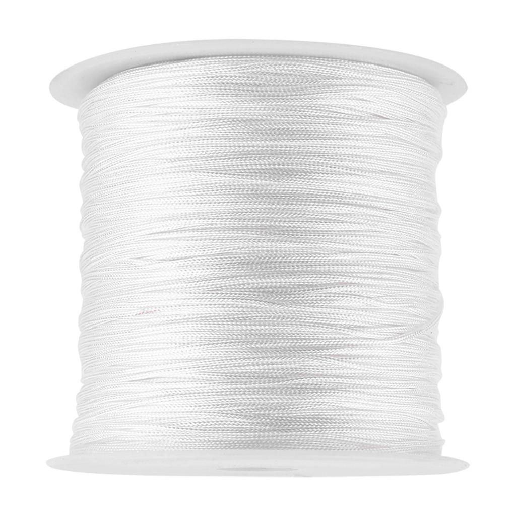 100M x 0.8mm Nylon Chinesischer Knoten Kordel Rattenschwanz Makramee Shamballa Faden Schnur Weiß