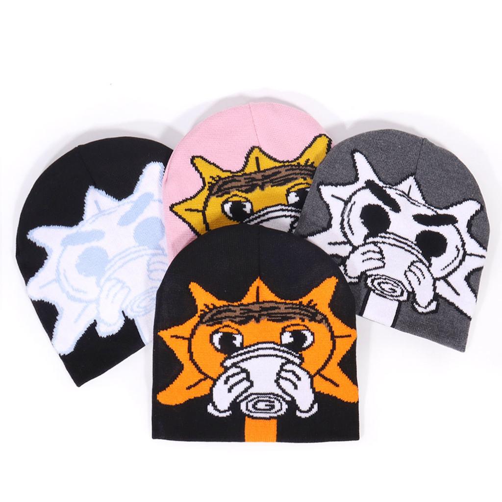 Water Sunflowers Drink Pattern Knitted Cap Winter Casual Breathable Fashion