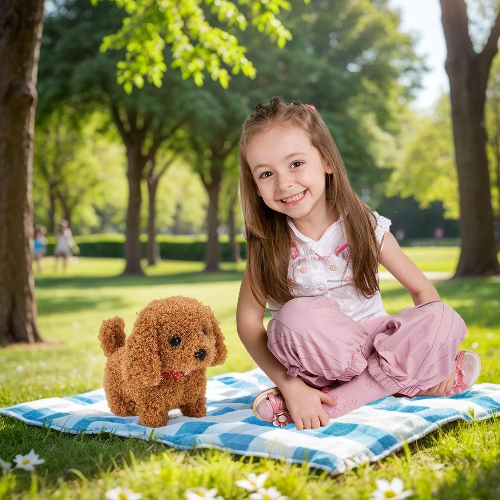 Realistic Plush Simulation Smart Dog Called Walking Plush Toy Can Walking And Call Electric Plush Robot Pet Dog Toddler