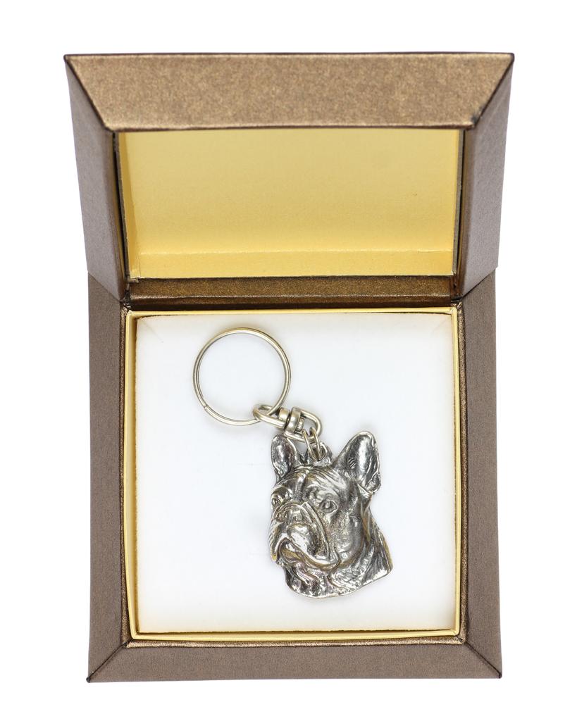 French Bulldog, Frenchie II - Silver-plated Pendant with a Dog In a Decorative Box, Handbag Decoration, Backpack Pendant by Art-Dog Brand