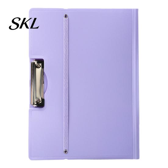 Wear-resistant File Holder Folder for A3 Size Paper, Document Organizer with Metal Plastic Clip, Solid Color Clipboard Home School Office Supplies