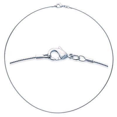 [M7289] – Silberne „Omega“-Silberhalskette (rhodiniert) – 42 cm 1 mm (rhodiniert)