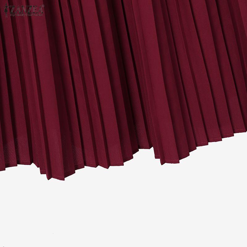 ZANZEA Damskie bluzki z krótkim rękawem i spódnice Letnie dwuczęściowe zestawy garniturowe