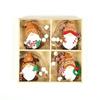 Christmas Cartoon Gingerbread Man Ornaments: 4-Piece Wooden Set for Tree & Small Gifts