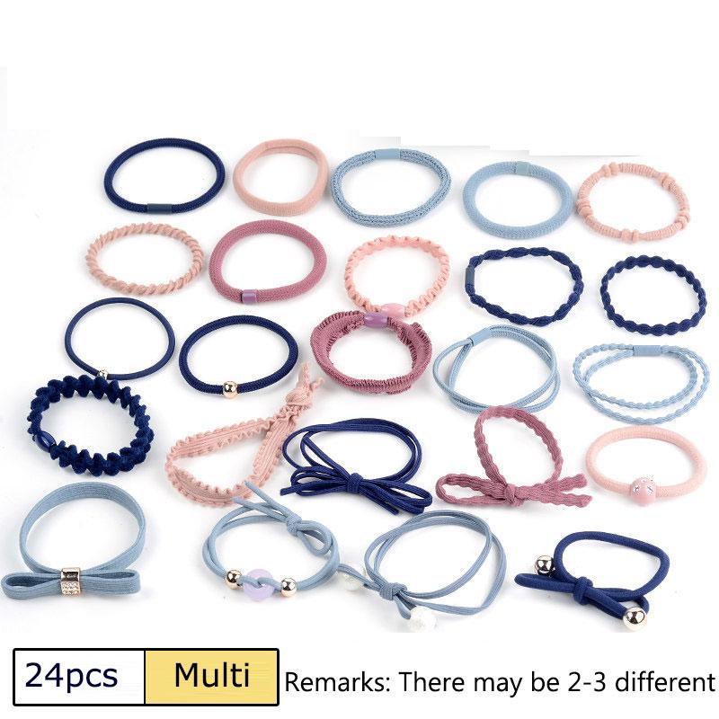 

24 шт. Жемчужная отделка Высокоэластичная резинка для волос Головной убор Резинка для женщин Инструменты для укладки Аксессуары multi