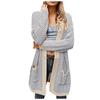 Women Winter Wool Cardigan Solid Patchwork Jacket Sweater Long Loose Thick Coat Cardigan