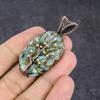 Natural Copper Larimar Handmade Copper Wire Wrap Tree Of Life Pendant 2.17" n0m20
