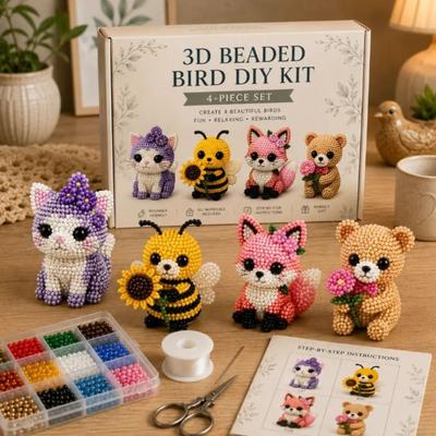Forma de Animal 3D con Cuentas Kit de Animales DIY Kit de Figuras de Cuentas Amigable para Principiantes Manualidades