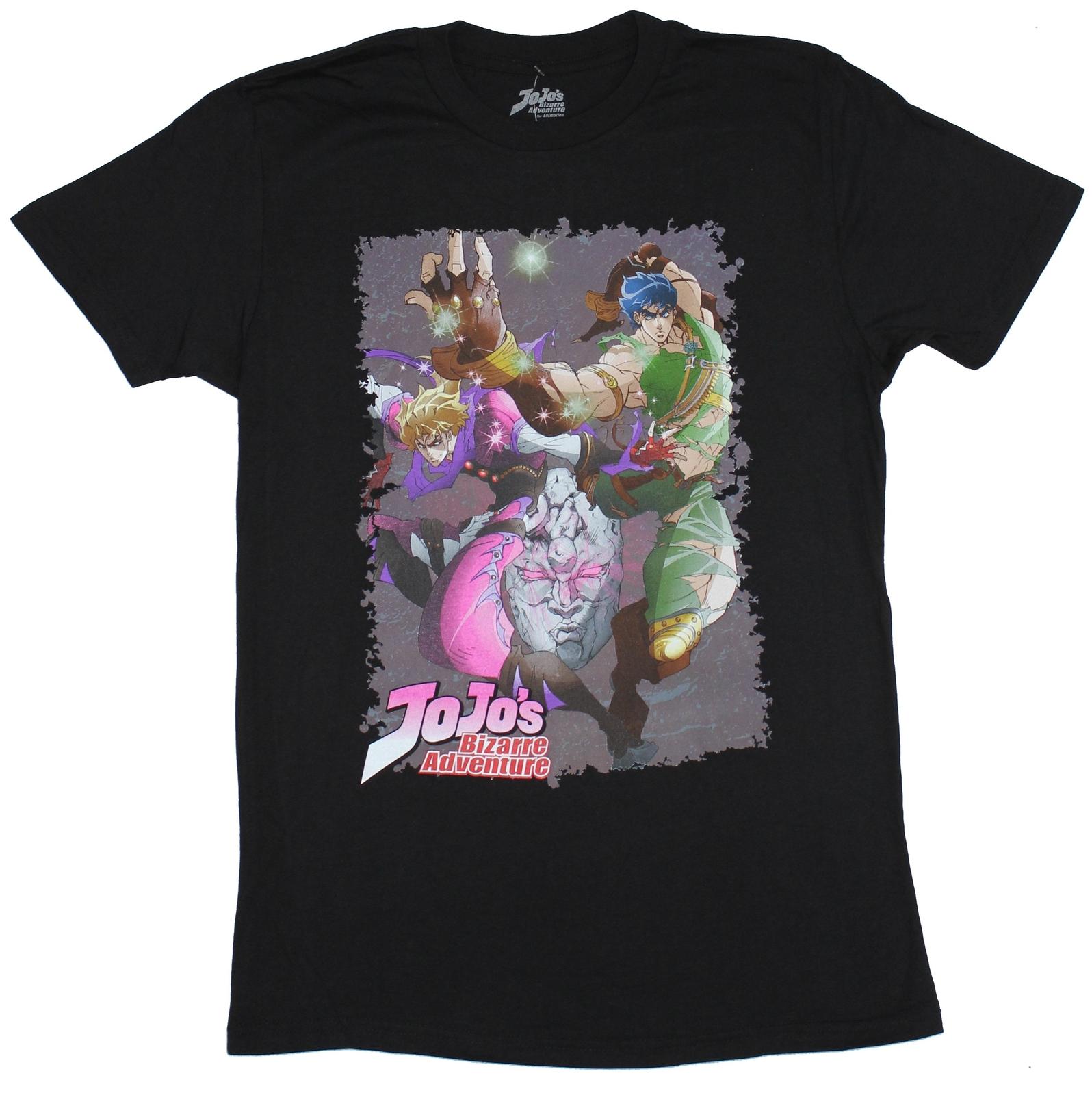 Jojo Bizarre Adventure Mens T-shirt Colorful Action Duo And Mask Image M