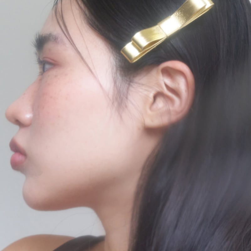 

geegee glossy leather hair pin - gold GOLD