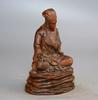 Chinese Antique Vintage Boxwood Carving Exquisite Zhuge Liang Statue Home Decor