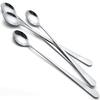 AOOSY Muddler Spoons, Set of 4, 22.7cm, Stainless Steel, for Buffet, Soda, Yogurt, Iced Coffee, Long Spoons, Mirror Finish, for Adults, Kids, and Fami