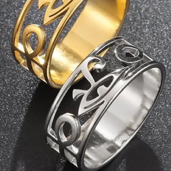 Ring Ancient Egypt Egyptian Symbol Ankh Eternal Life Cross Eye Horus Key Life Amulet Talisman Protect Health Charming Accessories