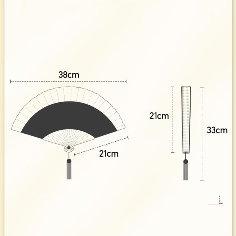Bamboo Folding Fan Silk Chinese Fan Hand Women Black Fan Summer Female Dance Home Decoration Party Gift Home Ornament Fan Black
