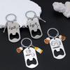 Exquisite Stainless Steel Lettering Keychains Creative Beer Bottle Opener Keyring Men Car Trinket Accessories Father's Day Gifts