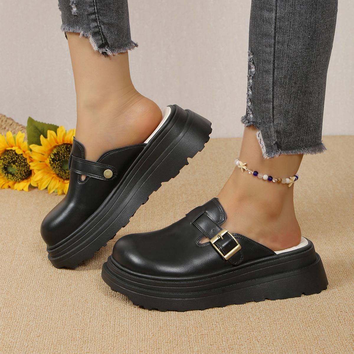 

Женские тапочки на платформе, роскошные закрытые носки, женские, новые, плоские, мягкие, дизайнерские, римские, лаконичные, сандалии, модная, женская, уличная обувь 35 чёрный